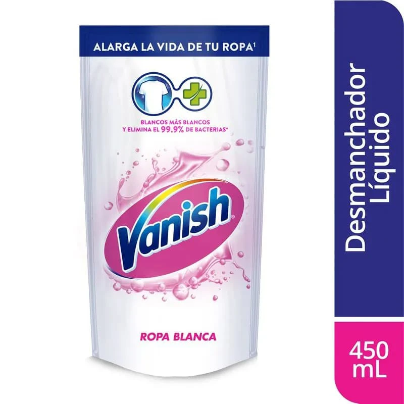 VANISH QUITA MANCHA BLANCO BOLSA X 450 ML