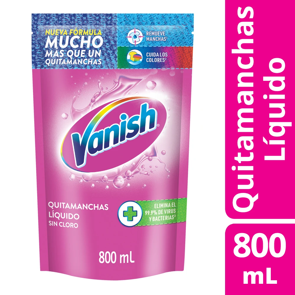 VANISH QUITA MANCHA LIQUIDO ROSA X 800 ML