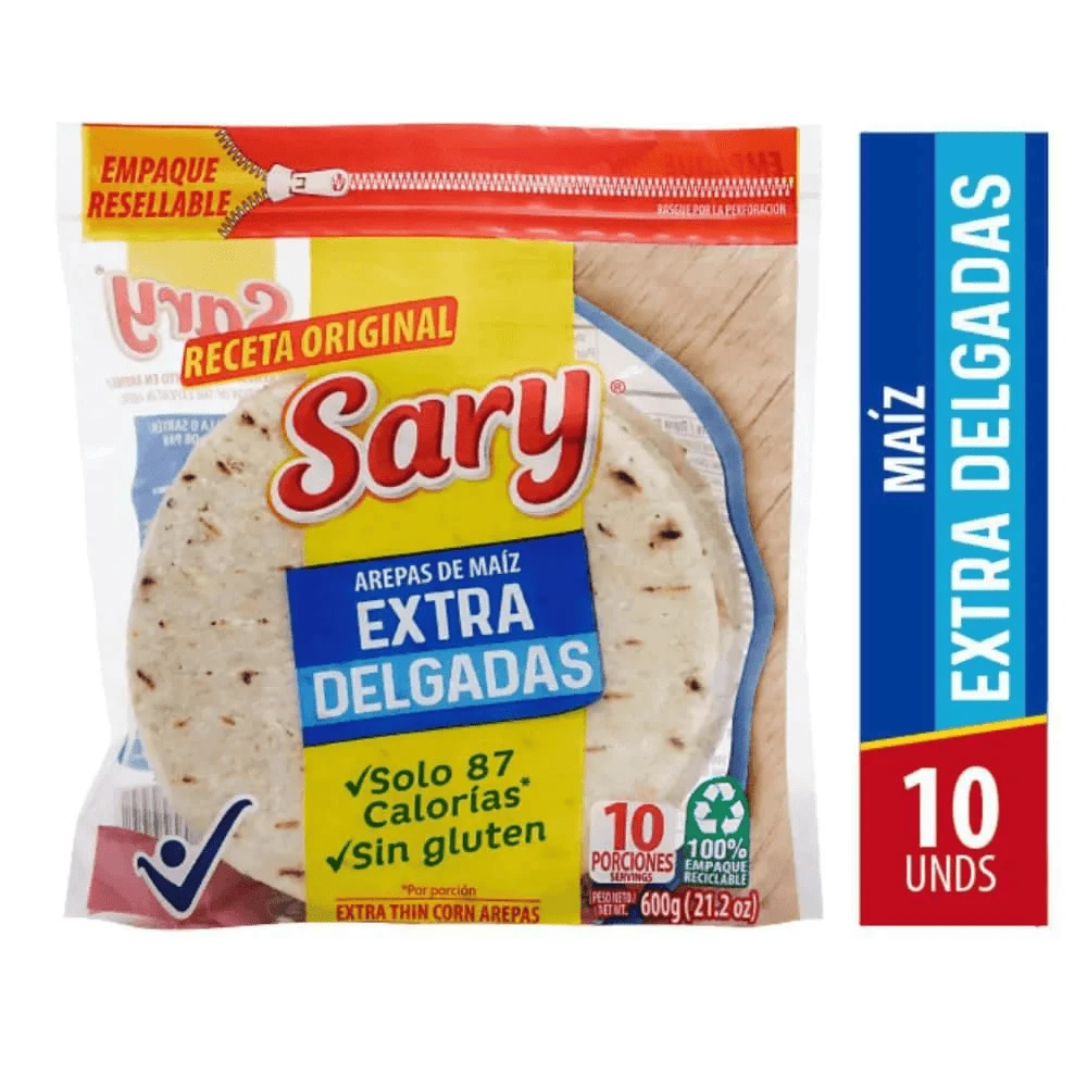 AREPAS SARY EXTRA DELGADAS X 600 GR