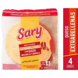 AREPAS SARY EXTRA RELLENA QUESO X 4 UNDS
