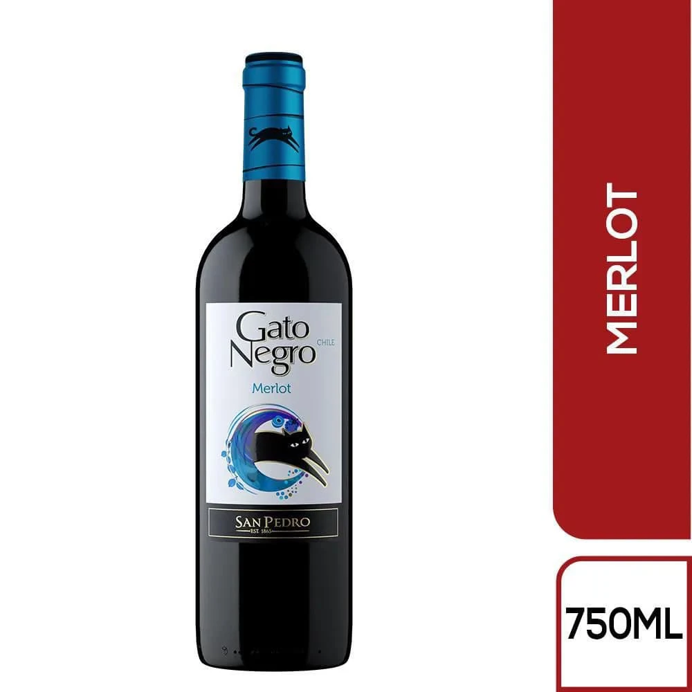VINO GATO NEGRO MERLOT X 750 ML