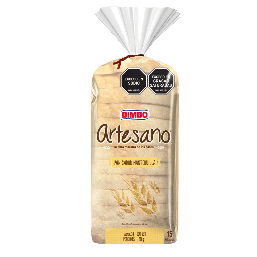 PAN TAJADO BIMBO ARTESANO MANTEQUILLA X 500 GR