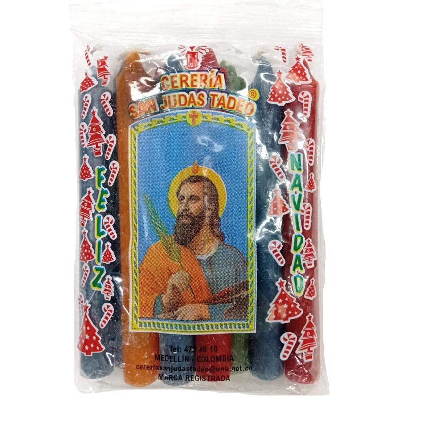 VELAS SAN JUDAS MNA COLOR 10UNID X 10 UNDS