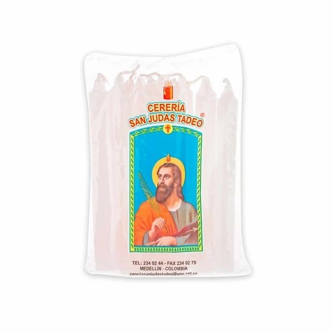 VELAS SAN JUDAS MNA BLANCA 10UNI X 10 UNDS