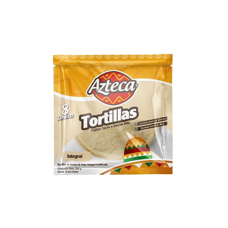 TORTILLA AZTECA INTEGRAL X 250 GR X 8 UNDS
