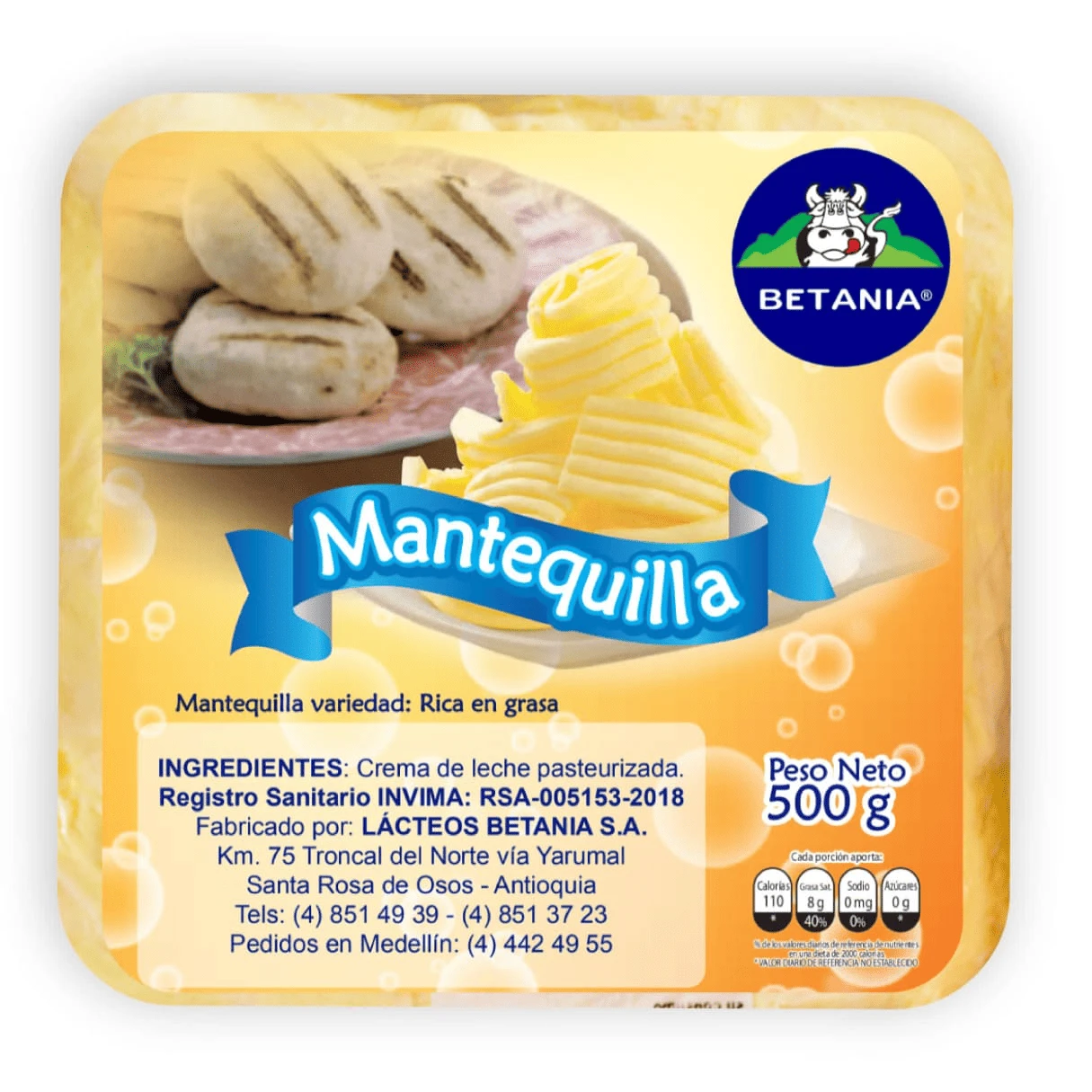 MANTEQUILLA BETANIA X 500 GR