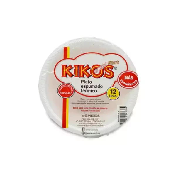 PLATO ICOPOR KIKOS PÑO X 12 UNDS