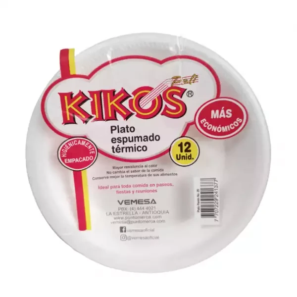 PLATO ICOPOR KIKOS PANDO N20 X 12 UNDS