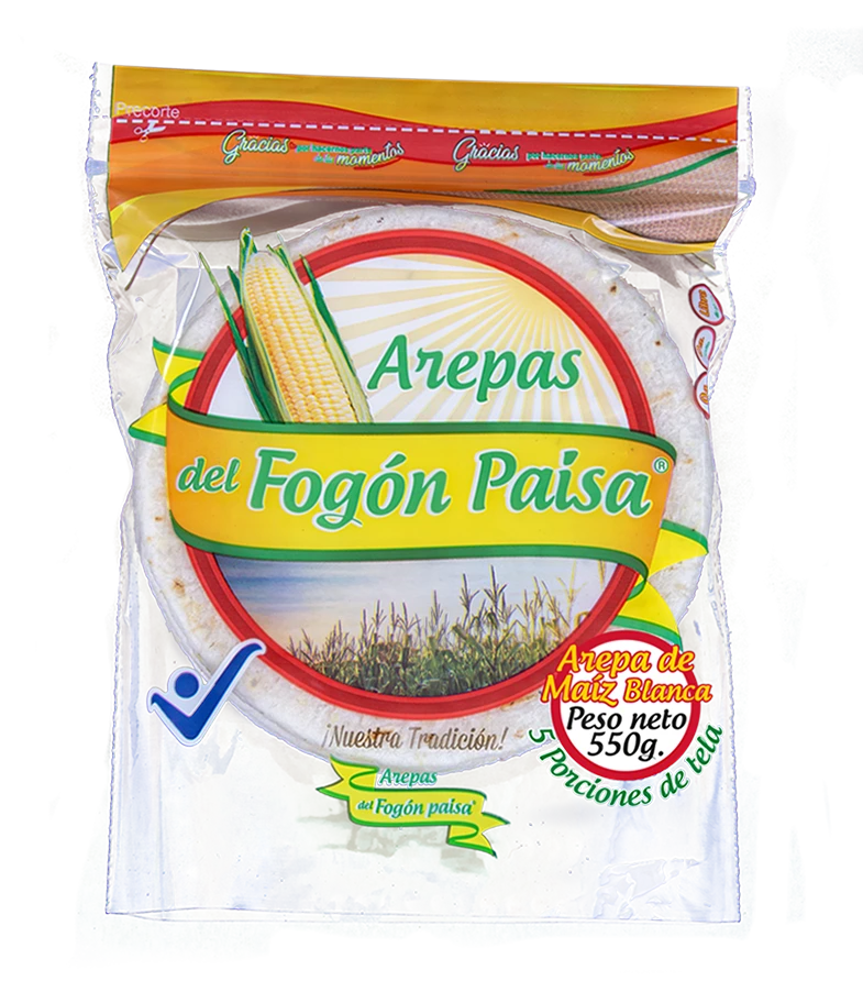 AREPA FOGON TELA BLANCA X 5 UNDS