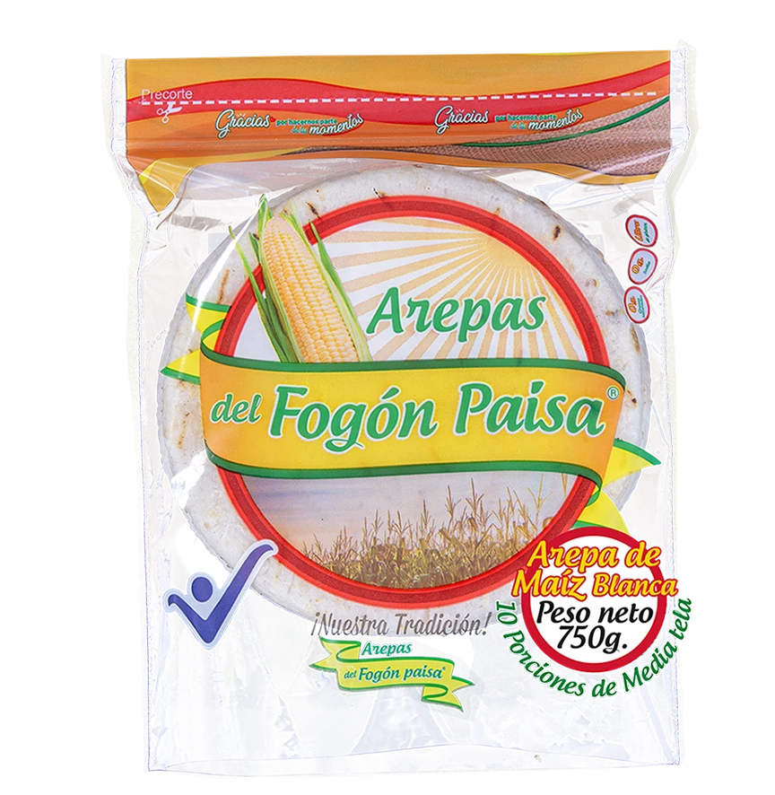 AREPA FOGON MEDIA TELA BLANCA X 10 UNDS