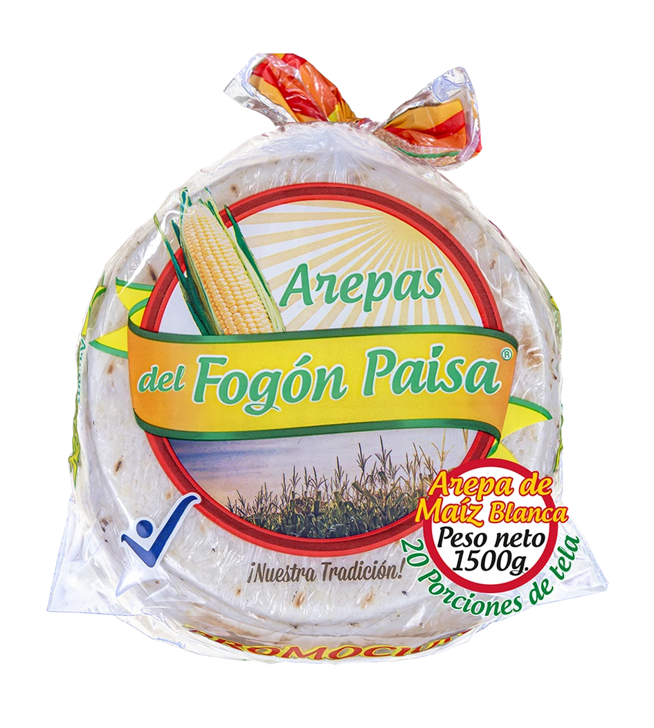 AREPA FOGON MEDIA TELA BLANCA X 20 UNDS