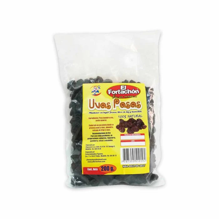 UVAS PASAS FORTACHON X 200 GR