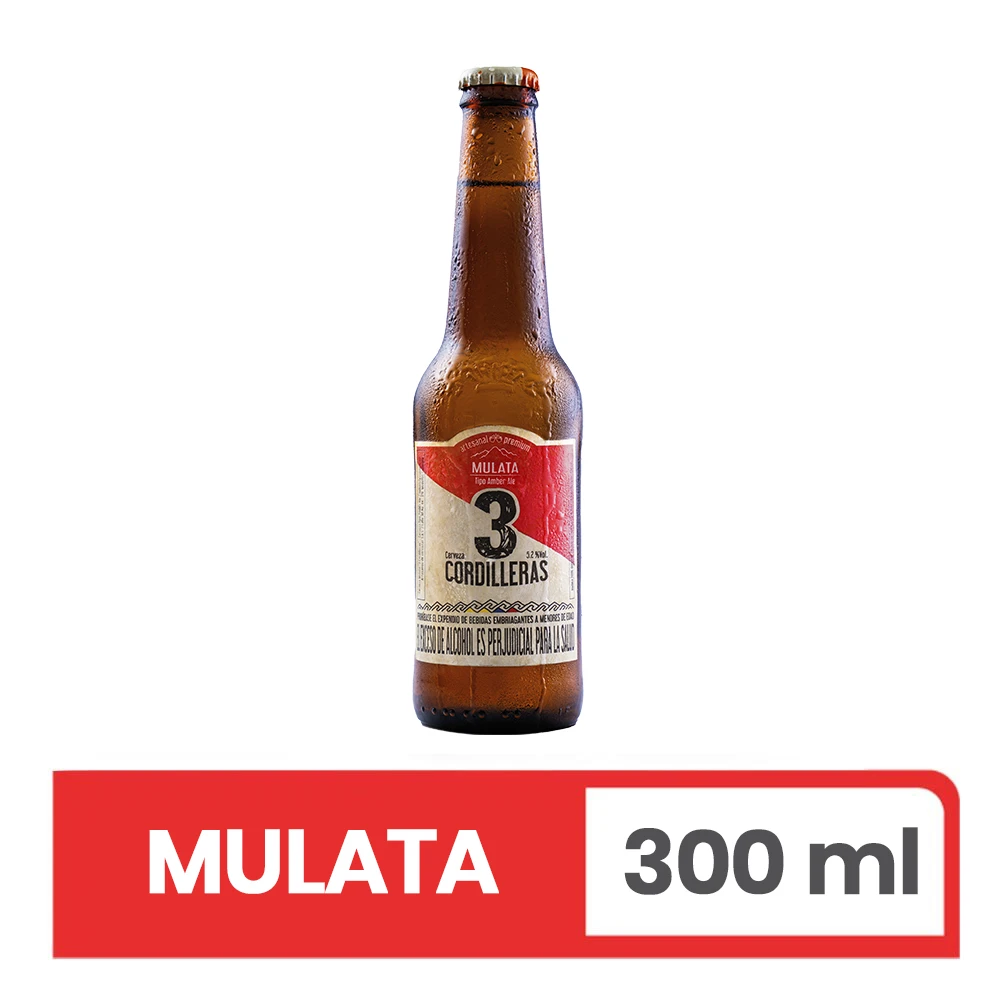 CERVEZA 3 CORDILLERAS MULATA BOTELLA X 300 ML