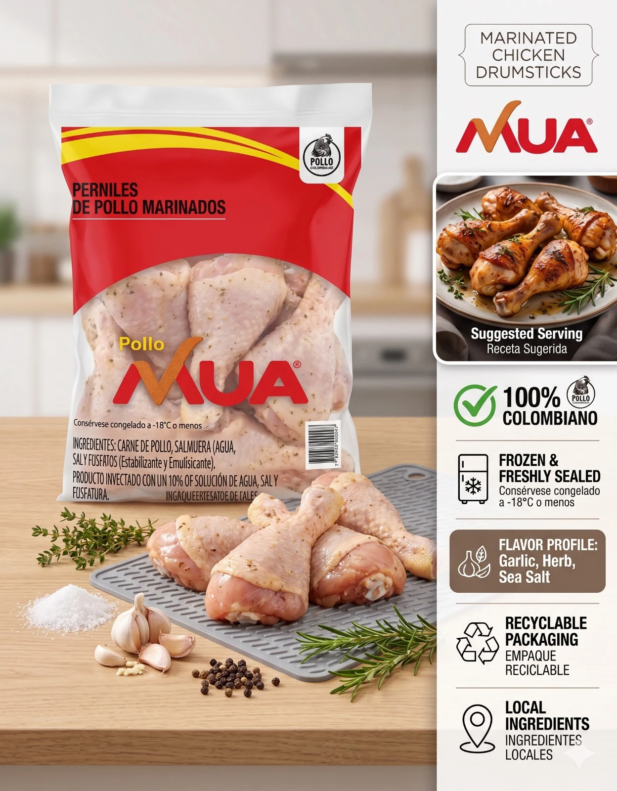 BOLSA PERNILES POLLO MUA X 4 UNDS