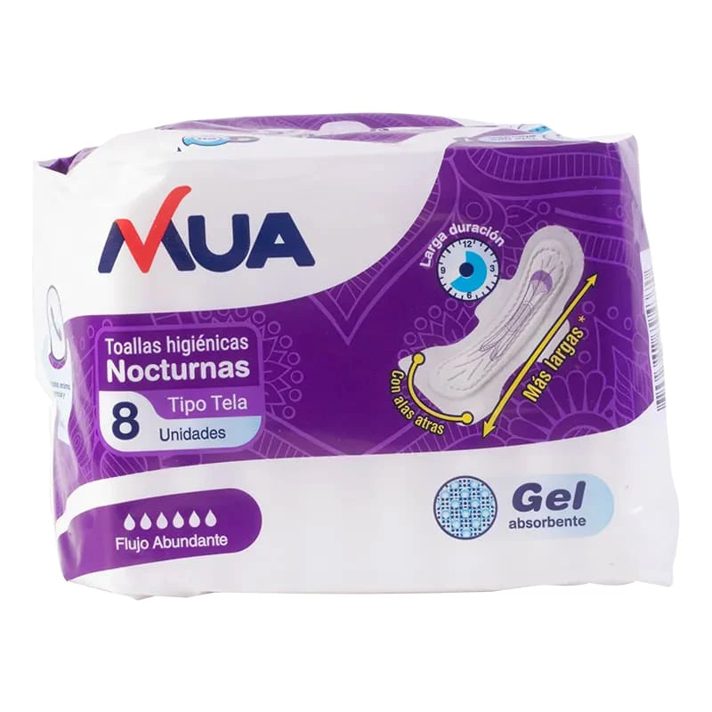 TOALLA MUA NOCTURNA TIPO TELA 8UN X 8 UNDS
