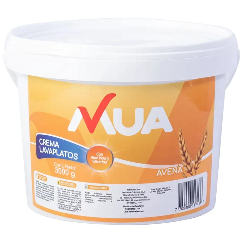 LAVA PLATOS MUA CREMA AVENA X 3000 GR