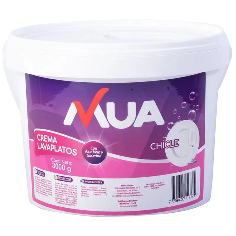 LAVAPLATOS MUA CREMA CHICLE 3000 G X 3000 GR