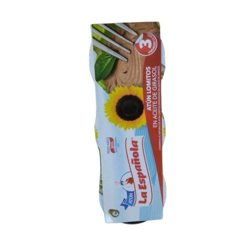 ATUN ESPAÑOLA EN ACEITE GIRASOL X 80 GR X 3 UNDS
