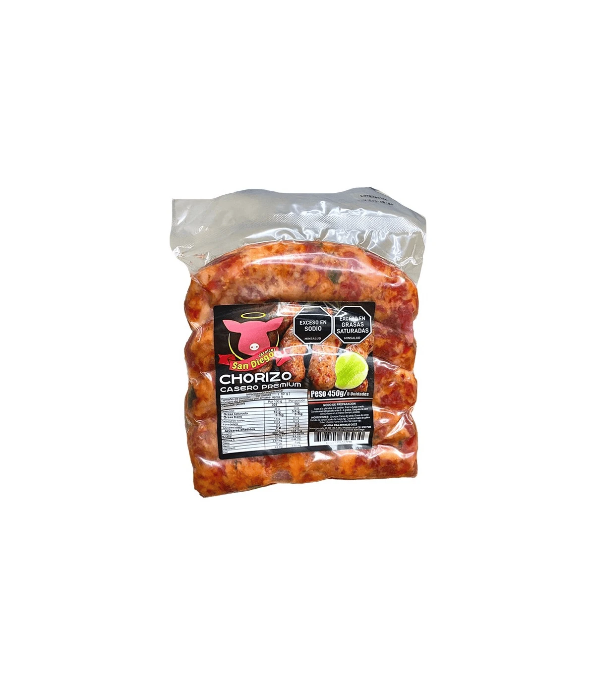 CHORIZO SAN DIEGO DE CERDO 5 X 500 GR