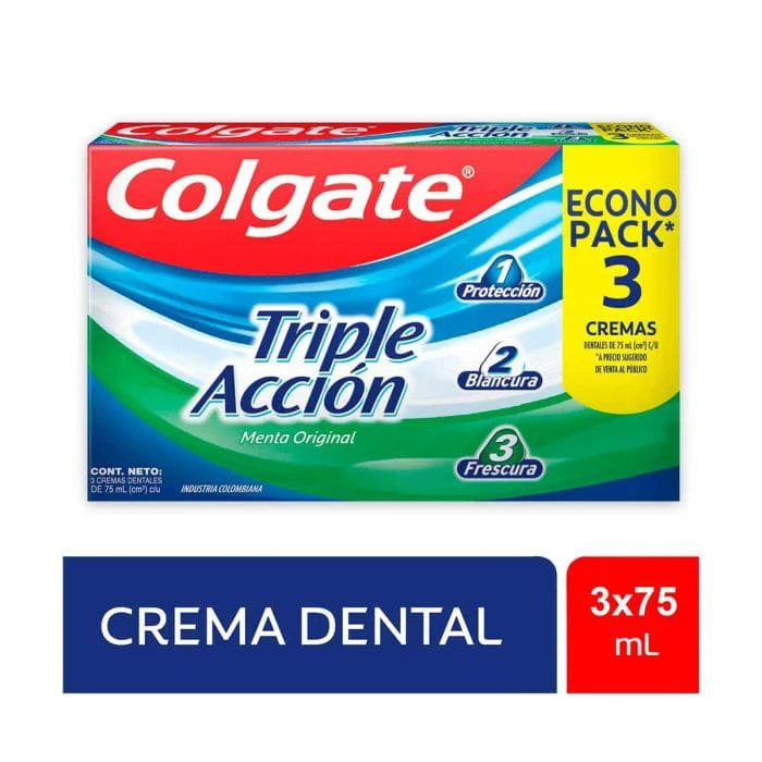 CREMA DENTAL COLGATE TRIPLE 3 X 75 ML