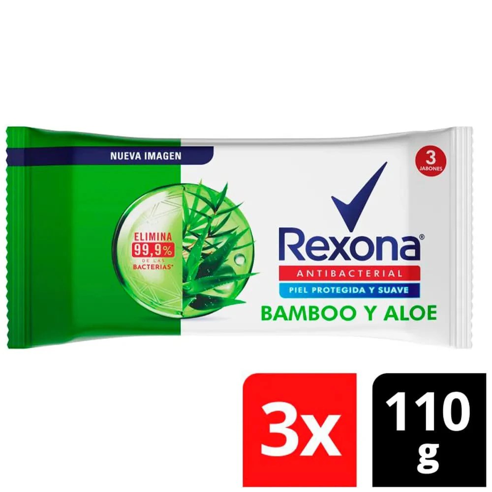 JABON DE BAÑO REXONA BAMBOO Y ALOE X 110 GR X 3 UNDS
