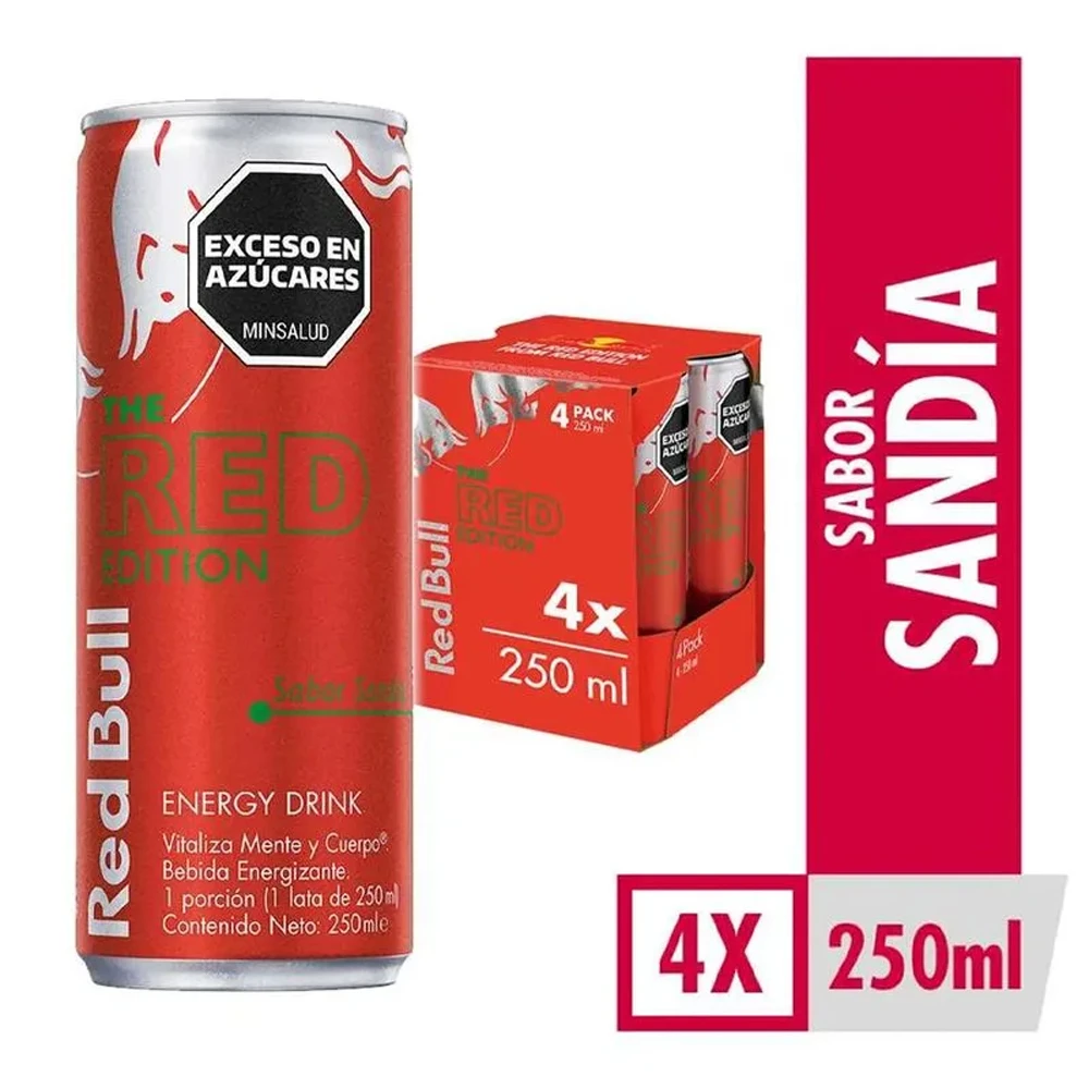 RED BULL SANDIA X 250 ML X 4 UNDS