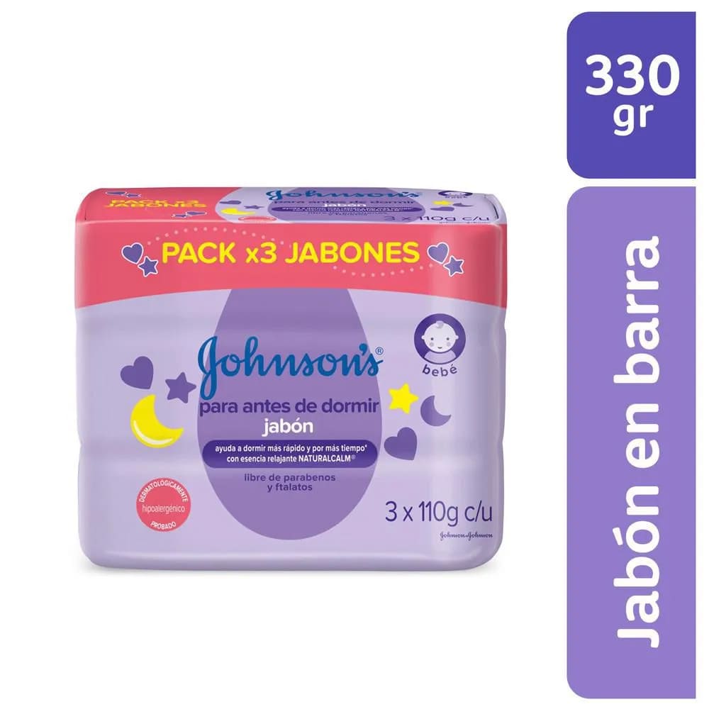 JABON BAÑO JOHNSON & JOHNSON BABY A DORMIR 3 X 110 GR