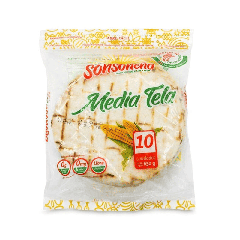 AREPAS SONSONEÑAS MEDIA TELA*10U
