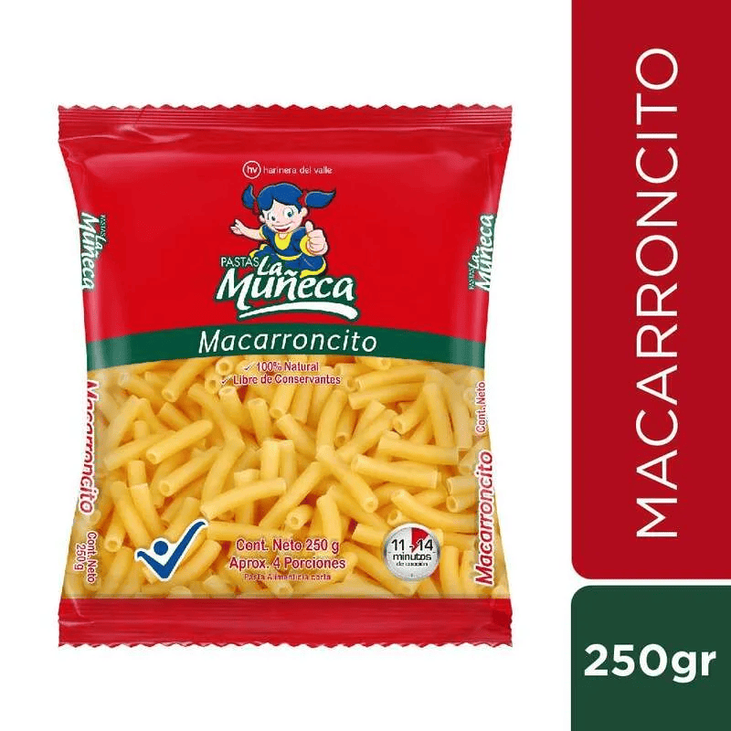 PASTAS LA MUÑECA MACARRONCITO*250GR