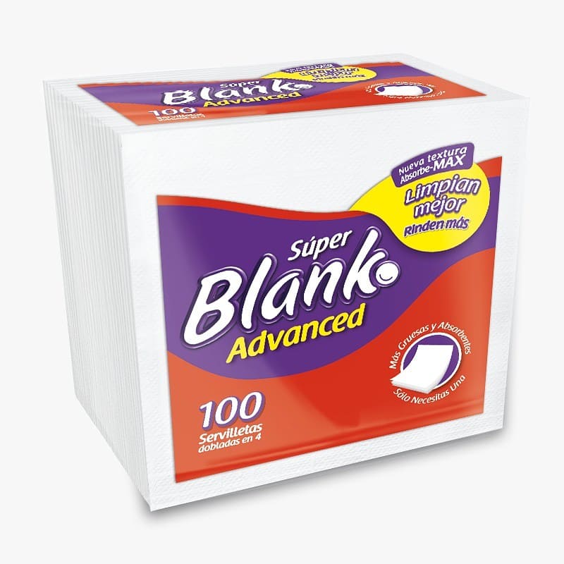 SERVILLETAS SUPER BLANKO ADVANCE*100U