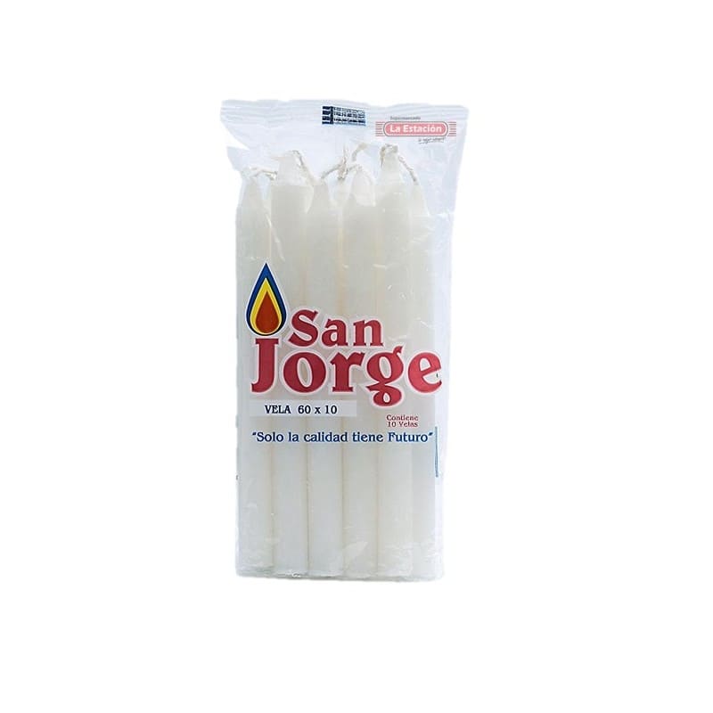 VELAS SAN JORGE PEQ*60*10 BLANCA