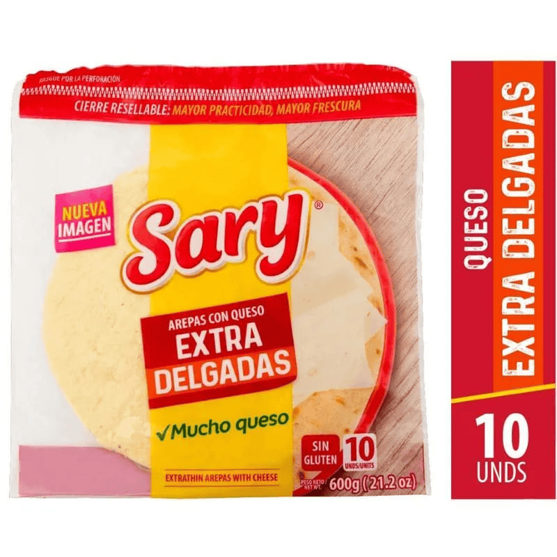 AREPAS SARY EXTRADEL QUESO*600G*10U
