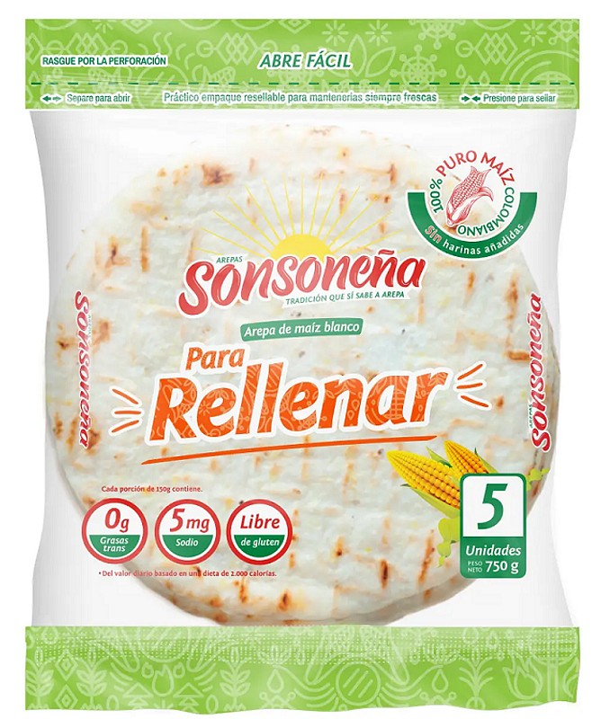 AREPAS SONSONEÑAS RELLENAR*5*750GR