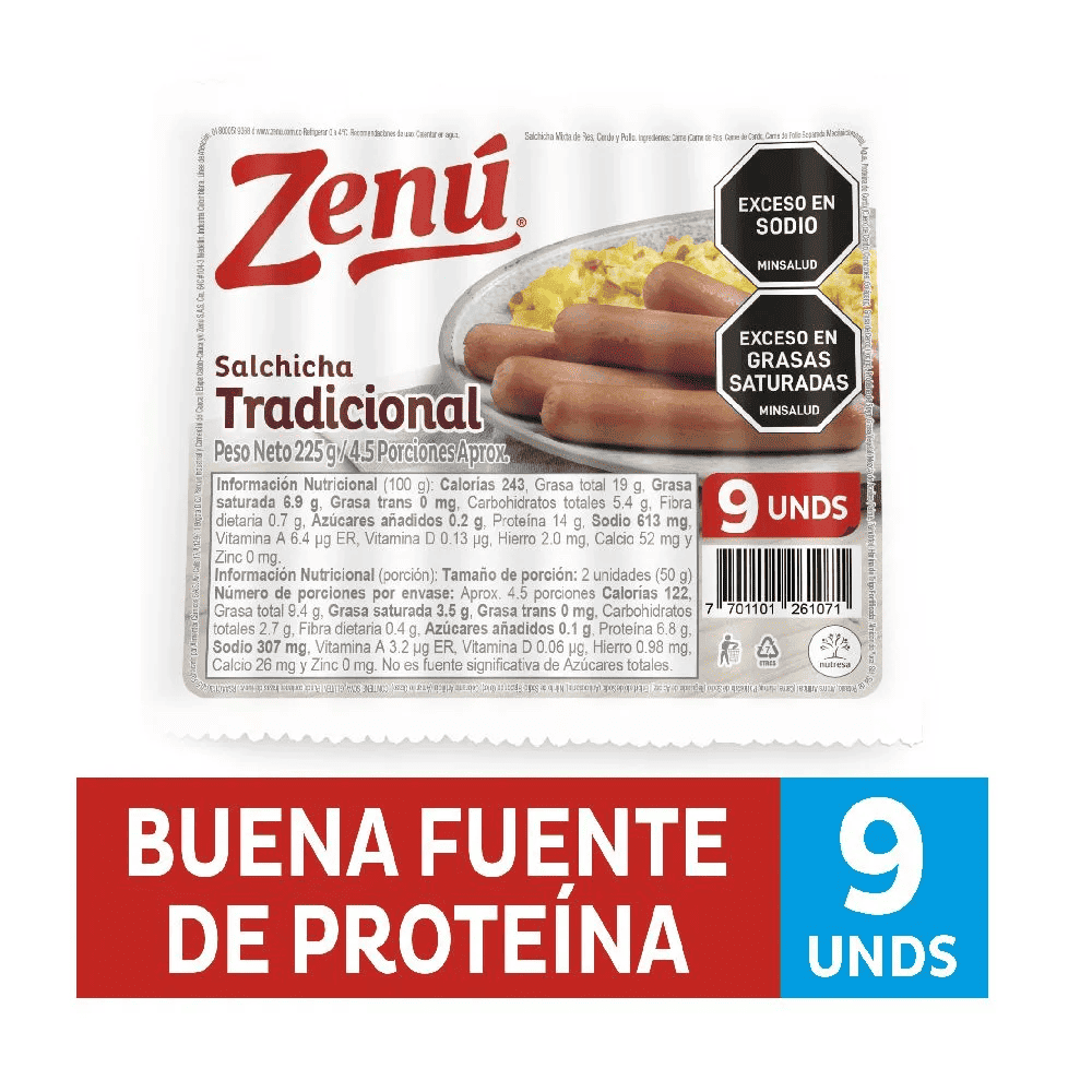 SALCHICHA ZENU TRAD*225GR