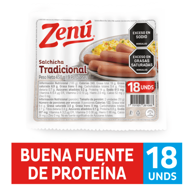 SALCHICHA ZENU TRAD*450G