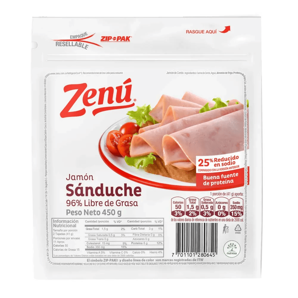 JAMON ZENU SANDUCHE*450G