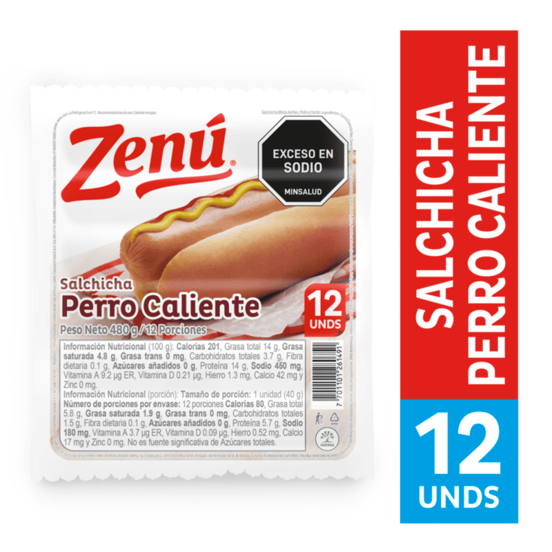 SALCHICHA ZENU PERRO CALIENTE*480GR