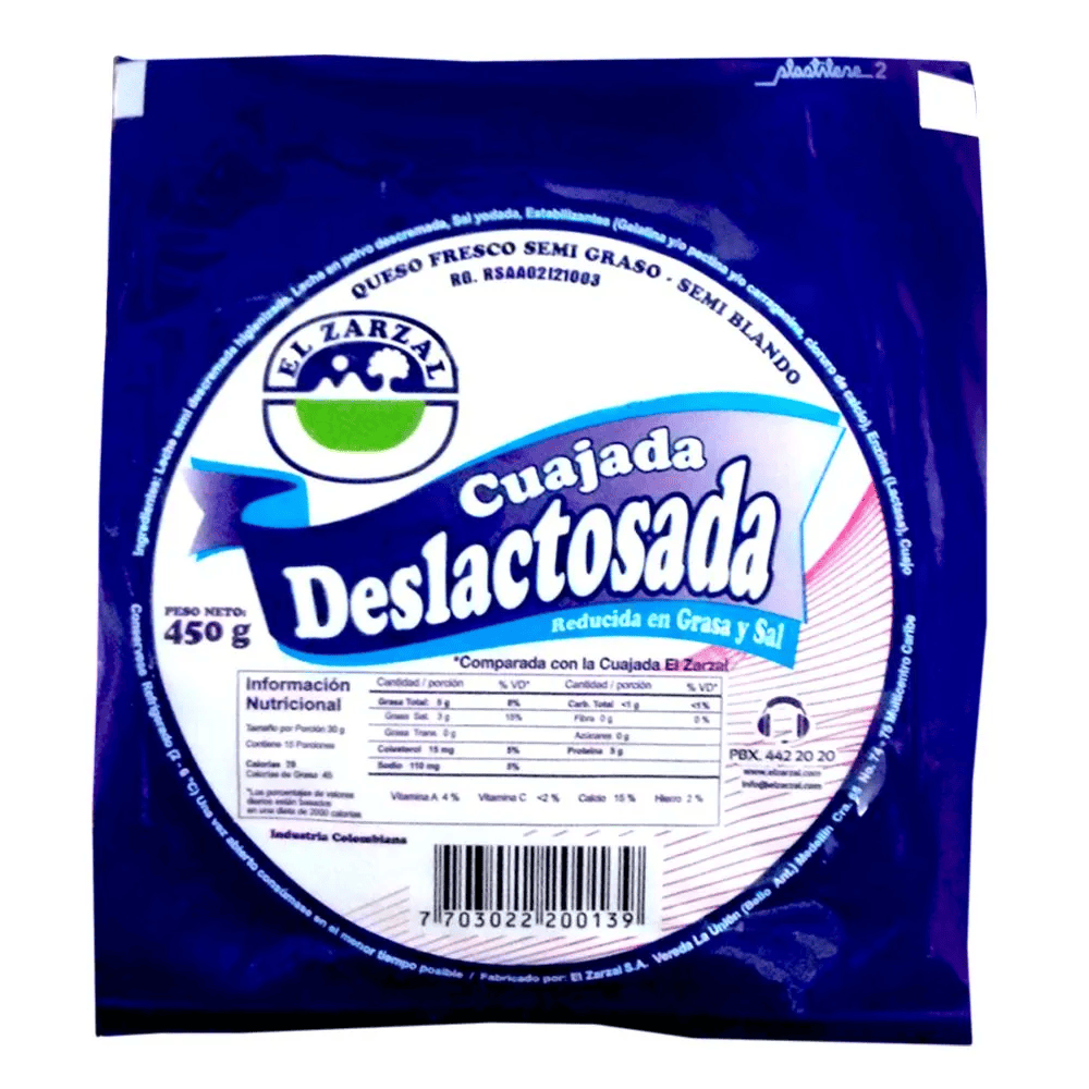 CUAJADA ZARZAL DESLACTOSADA*450GR