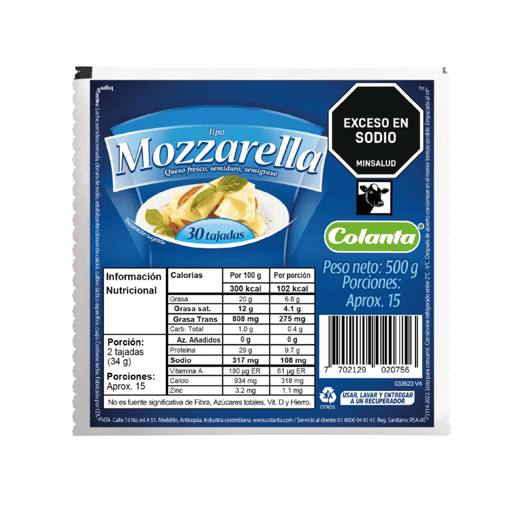 QUESO MOZA COLANTA*500G