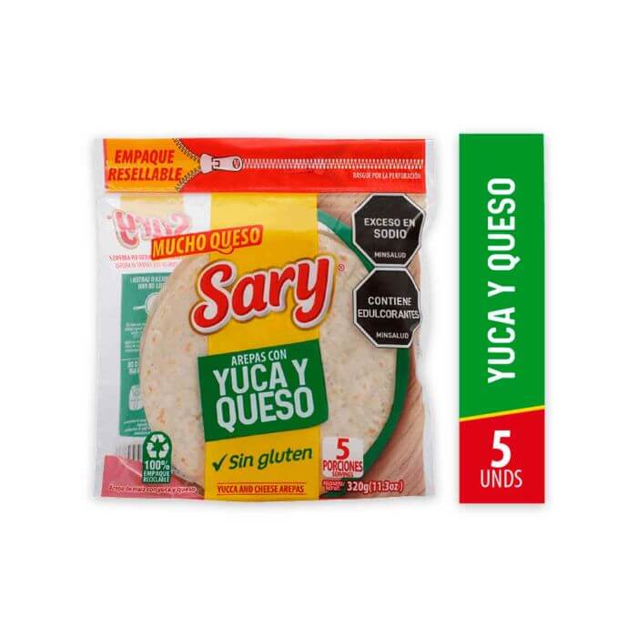AREPAS SARY YUCA QUESO*320G*5U