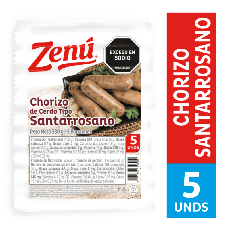 CHORIZO ZENU SANTARO X 480 GR