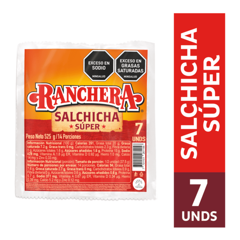 SALCHICHA ZENU RANCHERA SUPER X 525 GR