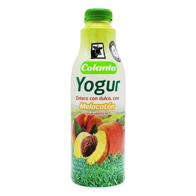 YOGUR COLANTA MELOCOTON BOTELLA X 1000 GR