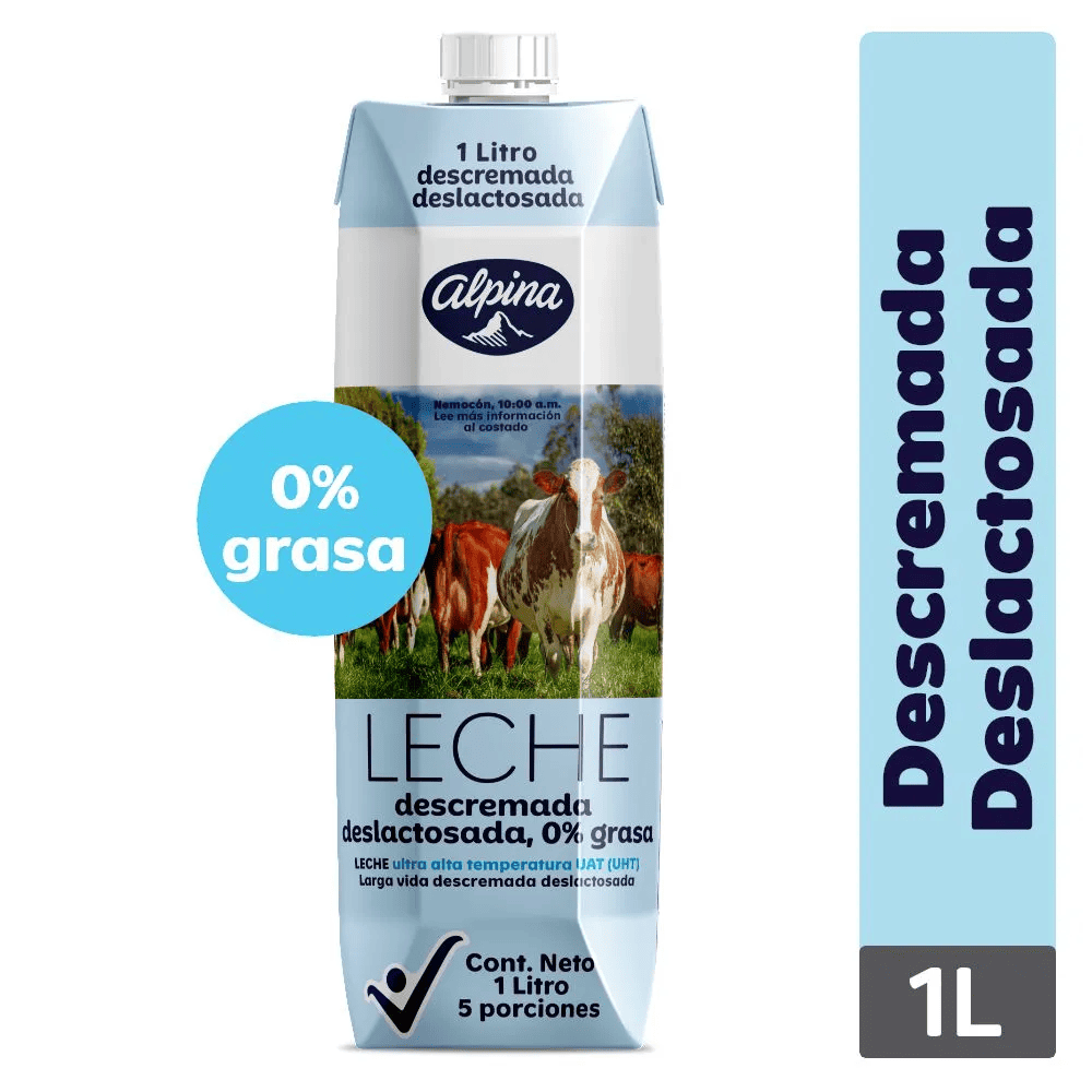 LECHE ALPINA DESLACTOSADA DESCREMADA TETRA*1000 ML