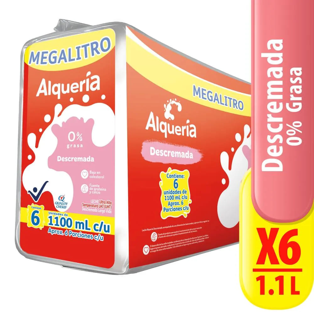 LECHE ALQUERIA 0 GRASA*1100ML*6U