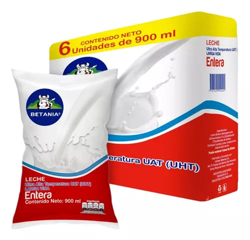 LECHE BETANIA ENT*900ML*6U
