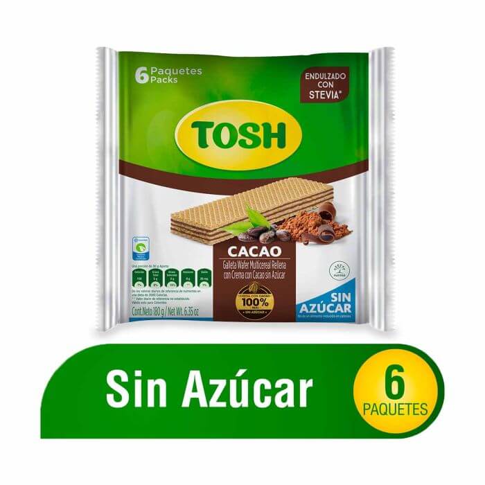 GALLETA TOSH CACO SIN/AZ X 180 GR
