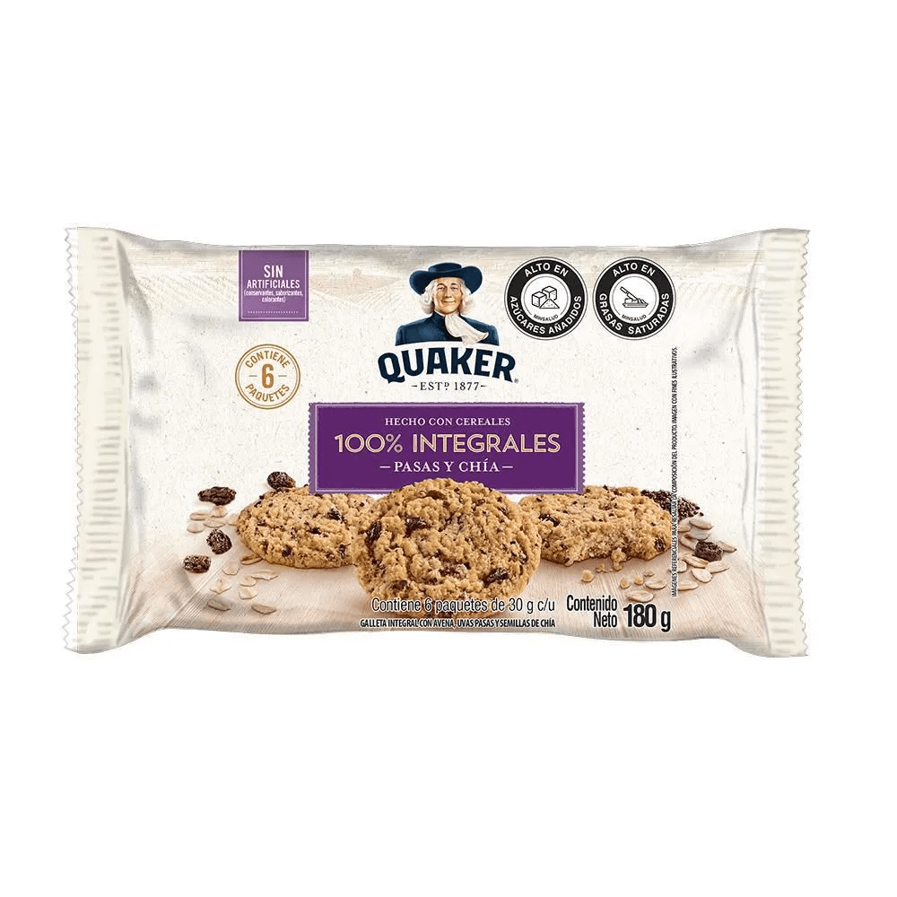 GALLETA QUAKER PASAS Y CHIA 6