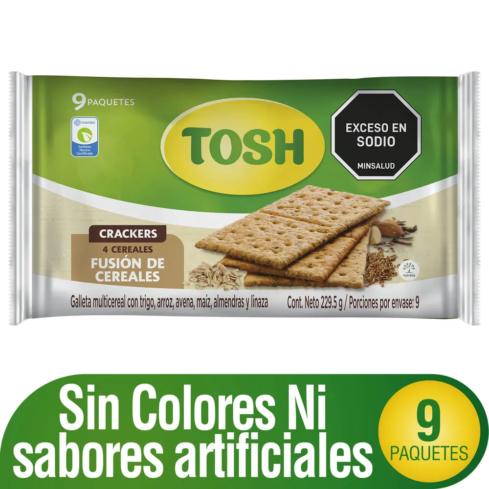 GALLETA TOSH FUSI CEREAL*9UN*256GR