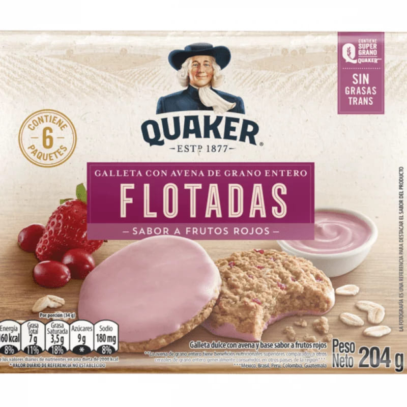 GALLETA QUAKER FRUTOS ROJ 6 PAQ